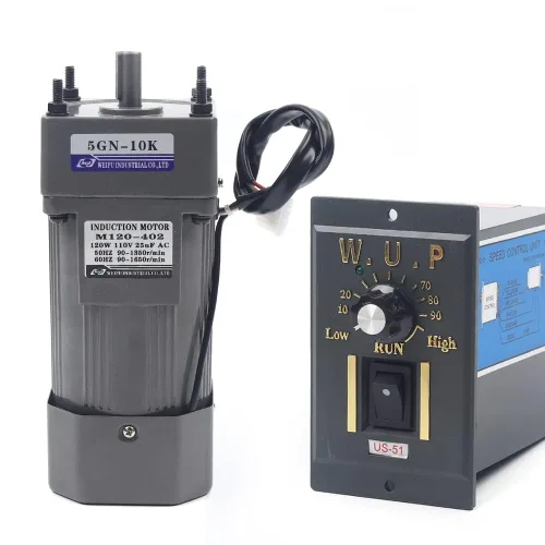 Miniatura 7 de Motor de alto par de CA, motor eléctrico monofásico reversible de 110 V 60 W con controlador ajustable de velocidad variable motor con engranaje