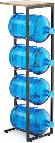 Miniatura 8 de MYLOLF Soporte para jarra de agua de 5 galones: soporte para jarra de agua de 3 niveles para dispensador de agua de 5 galones, organizador