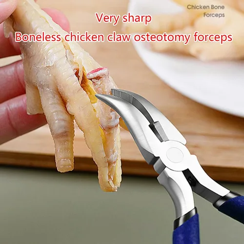 Miniatura 5 de Pies de pollo Alicates deshuesados Afeitado de hueso Clip de tijera de acero inoxidable Pollo Pato gansos Garra Herramienta de eliminación de huesos