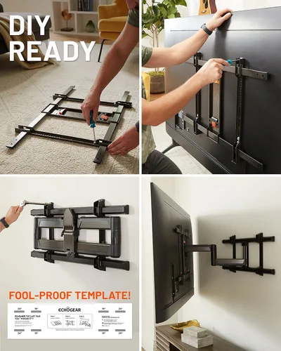 Miniatura 7 de ECHOGEAR Soporte de pared XL para TV de movimiento completo, soporte universal para televisores grandes de hasta 90 pulgadas - Articualtion suave