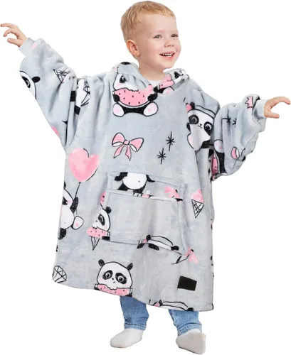 Miniatura 11 de Catalonia - Sudadera con capucha de gran tamaño para niños, sudadera de forro polar portátil con bolsillo frontal grande, para niños de 4 a 12 años