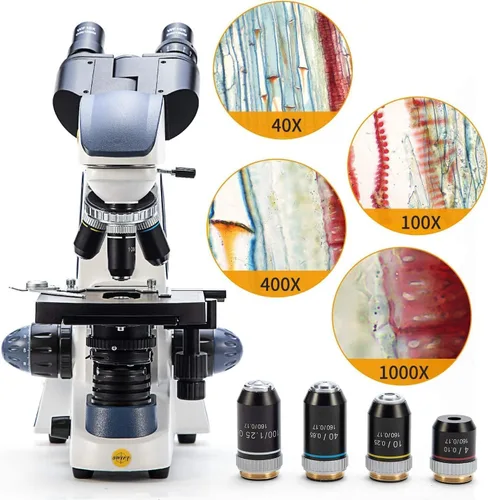Miniatura 9 de SWIFT SW380B Microscopio compuesto binocular, 40X-2500X con cámara de 1.3 MP, 100 diapositivas de microscopio, kit de microscopio para estudiantes