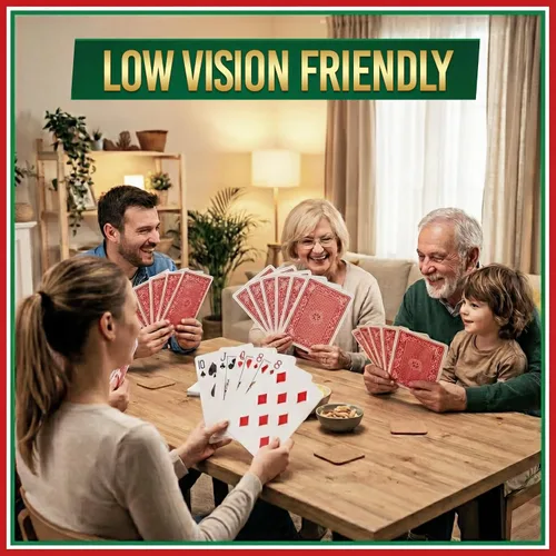 Miniatura 5 de Bedwina Naipes gigantes jumbo, cartas de juego de letras grandes para personas mayores, niños y adultos, baraja divertida de juegos de cartas