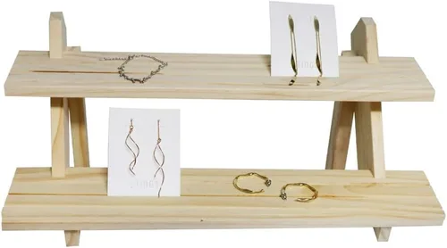 Miniatura 14 de Soportes de exhibición de pendientes para la venta rústica de varios niveles Estante de joyería de exhibición al por menor Riser Pendiente Anillo
