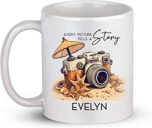 Miniatura 21 de Taza de café personalizada con nombre, taza de regalo personalizada para amantes de la fotografía, amigos, familia, taza de té blanca de 11 o 15