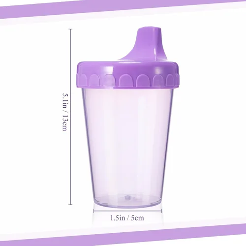Miniatura 3 de Mifoci Paquete de 24 vasos para sorber de 6.7 onzas sin tapón para niños pequeños de 1 a 3 años, vasos de entrenamiento antiderrames con tapas