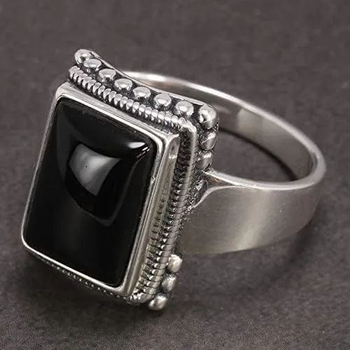 Miniatura 3 de Lucifer Morningstar Ring 925 Sterling Silver, Black Onyx Turkish Ring for men and women