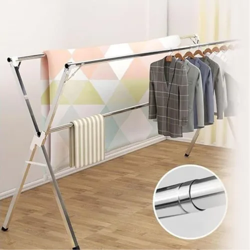 Miniatura 5 de Solución de secado que ahorra espacio, estante ajustable de acero inoxidable, diseño plegable de alta resistencia para apartamentos y hogares