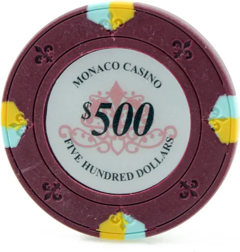Versa Games Monaco Casino - Fichas de póquer de arcilla en 0.48 oz - Paquete de 50 - (elegir color)