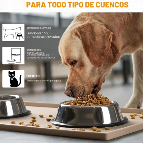 Miniatura 6 de Hubulk - Alfombrilla para alimentación de perros, 100% impermeable, silicona de grado alimenticio para bandeja de comida y agua para mascotas, apta