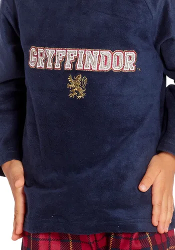 Miniatura 3 de HARRY POTTER Gryffindor Lion - Conjunto de pijama navideño de felpa, color azul marino