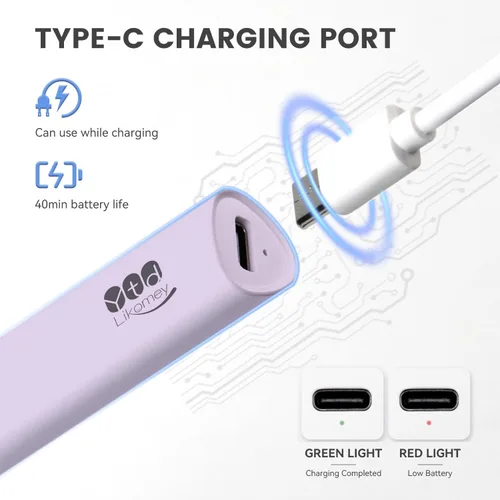Miniatura 5 de YTD Likomey Lámpara LED UV de mano para esmalte de gel, mini luz de uñas púrpura de secado rápido con soporte plegable, recargable inalámbrico