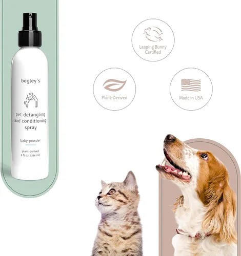 Miniatura 4 de Begley's Aerosol desenredante para mascotas, espray desenredante perfumado de aceite esencial de primera calidad para perros, cachorros y gatos