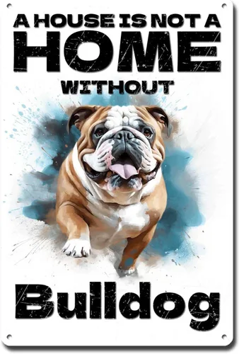 Miniatura 11 de Letrero de metal de hojalata vintage con diseño de perro, arte de pared con texto en inglés "A House is Not A Home Without Akita Outhouse