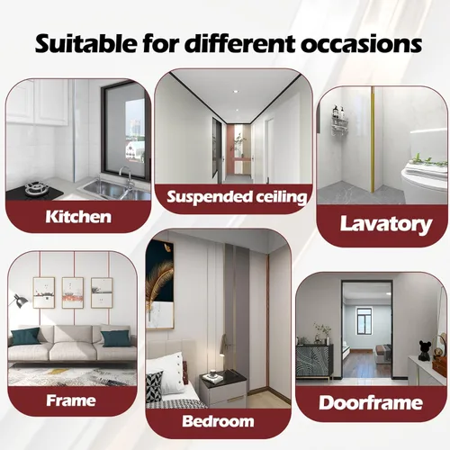 Miniatura 6 de Moldura de pared autoadhesiva de 33 x 0.8 pulgadas, protector de esquina de pared y protector de borde interior exterior para decoración del hogar