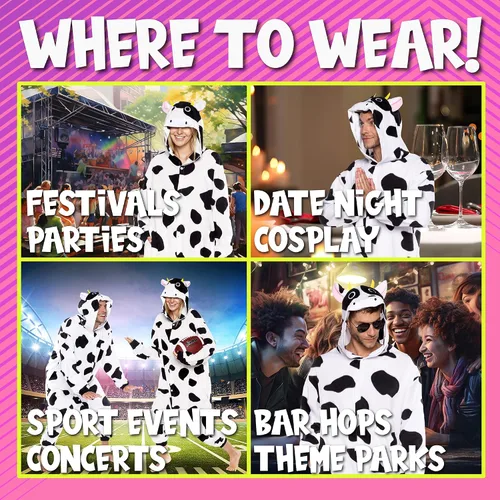 Miniatura 5 de Funziez! - Disfraz de Halloween para adultos, disfraz de animales y criaturas marinas, mameluco afelpado para cosplay, para mujeres y hombres