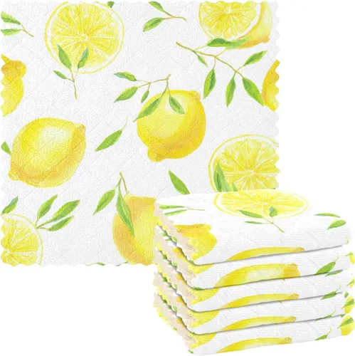Miniatura 16 de CaTaKu Paños de cocina étnicos bohemios, paquete de 6 trapos reutilizables para lavar, paños de limpieza de microfibra, paños para secar la cocina