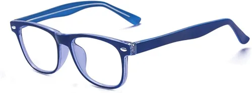 Miniatura 17 de Anteojos con bloqueo de luz azul de computadora para niños y niñas de 3 a 12 años, antifatiga visual Conjunto Negro+azul
