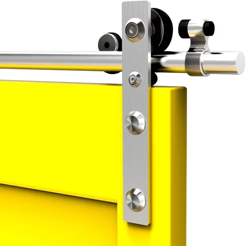 Miniatura 8 de CCJH Kit de herrajes para puertas correderas de acero inoxidable de 5.5 pies, kit de puerta de granero de madera resistente y suave, apto