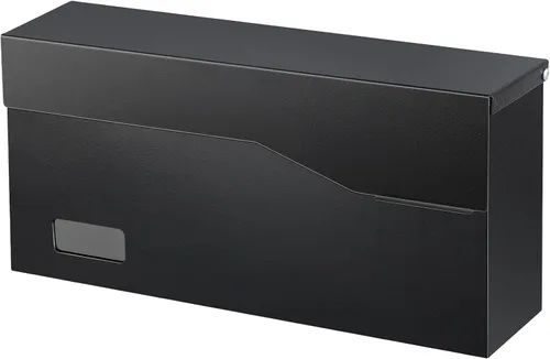 Miniatura 12 de xydled Buzón de correo de montaje en pared para exterior, buzón de metal colgante de acero de gran capacidad, buzón moderno, negro, 14.6 x 12.2 x