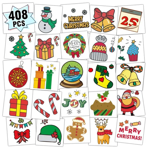 Miniatura 15 de Partywind 408 piezas de tatuajes infantiles para suministros de fiesta, hoja envuelta individualmente, calcomanías de tatuajes temporales para niños