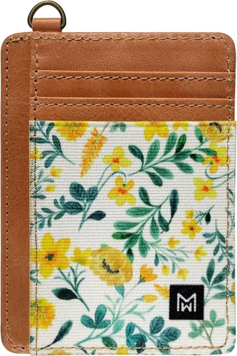 Miniatura 8 de Cartera Porta Tarjetas para Mujeres, Cartera delgada minimalista con bloqueo RFID, carteras de cuero, cartera elástica de bolsillo frontal