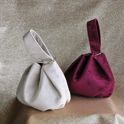 Miniatura 6 de Bolso de mano pequeño de terciopelo con asa superior para mujer
