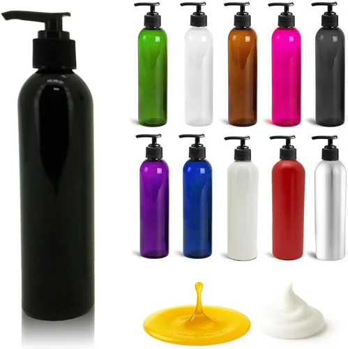 Miniatura 23 de Royal Massage Botella con bomba tipo bala de 8 onzas, aceite de masaje, loción, jabón, dispensador de champú, PET sin BPA con bomba de bloqueo Verde