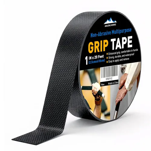 Cinta de Agarre de Goma, 1 Pulgada x 20 Pies Cinta de Agarre No Abrasiva para asas, Adhesivo Fuerte Impermeable Resistente al Calor Cojín de agarre,