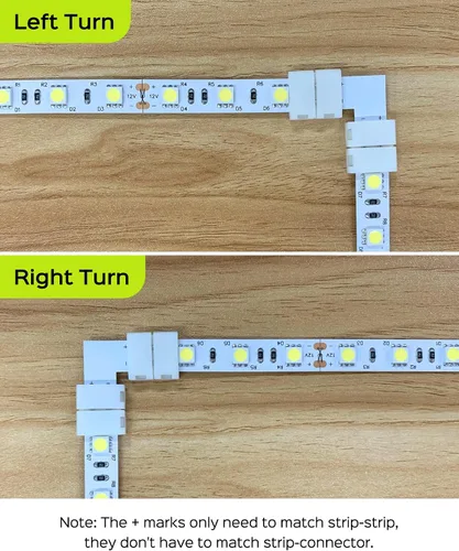 Miniatura 6 de JACKYLED Conectores de tira LED de 2 pines de 0.394 pulgadas para tiras de luces LED, kit total de 22 conectores de esquina para extensión