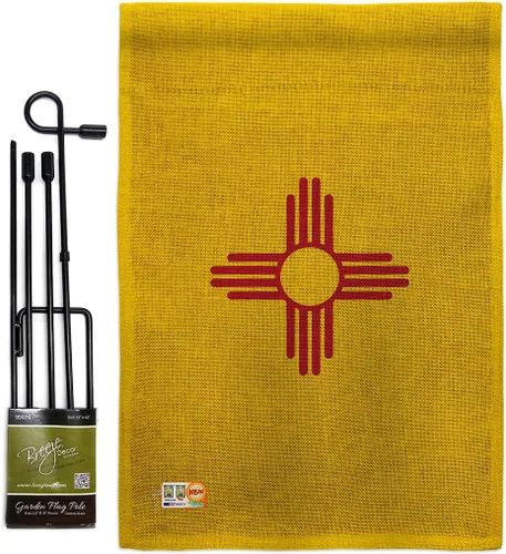 Miniatura 14 de Bandera de jardín de Estados Nuevo México Set de madera Regional Estados Unidos Territorios Americanos República País Particular Área Pequeña