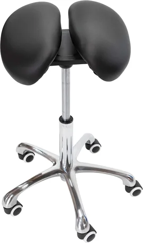 Miniatura 7 de Taburete de silla con ruedas - Diseño ergonómico de asiento dividido, movilidad giratoria de 360° y altura ajustable resistente - Taburete de spa