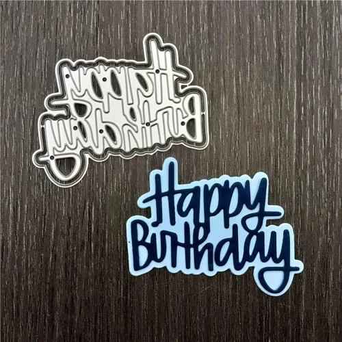 Miniatura 9 de Katutude Troqueles de feliz cumpleaños para hacer tarjetas, troqueles de corte para álbumes de recortes, letras de metal troqueladas en relieve