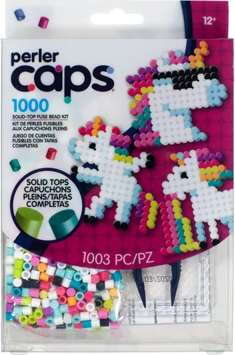 Perler 80-54656 Kit de iniciación con diseño de unicornio de cuentas de Perler con tapa sólida, 1006 piezas Kit de inicio con patrón de unicornio