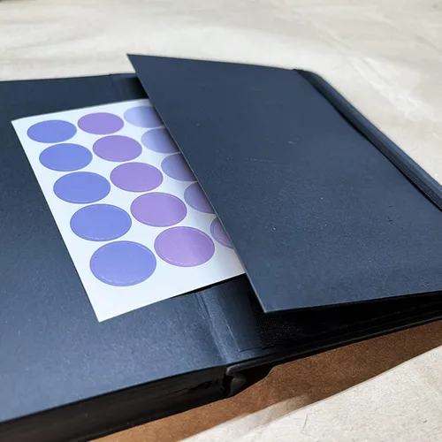 Jourmore Cuaderno de páginas negras con puntos, tamaño A5, piel sintética, 150 GSM, cuaderno diario de papel negro con páginas negras (azul)