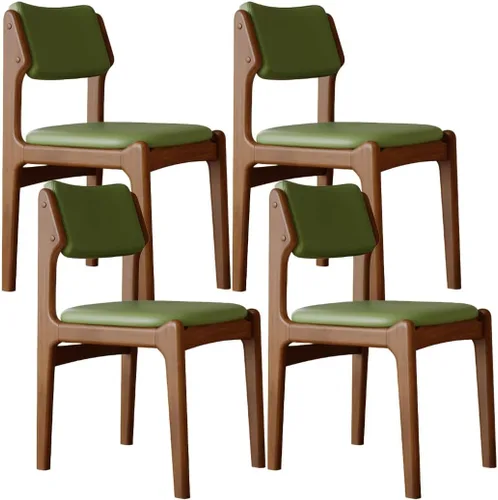 Miniatura 13 de YVYKFZD Wooden Dining Chairs Set, Leather Dining Room Chair with Back, Upholstered Kitchen Chairs, Armless Living Room Chair, for Bedroom Offices