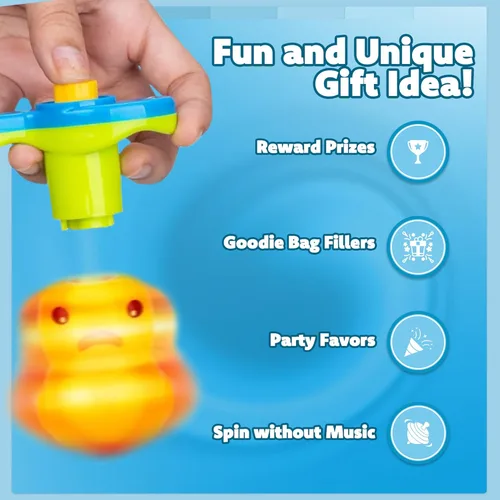 Miniatura 2 de IPIDIPI TOYS Spineez Trompos de Animales con Luz Giratoria – 8 Lindos Giradores LED para Niños – Rellenos Ideales para Calcetines Navideños