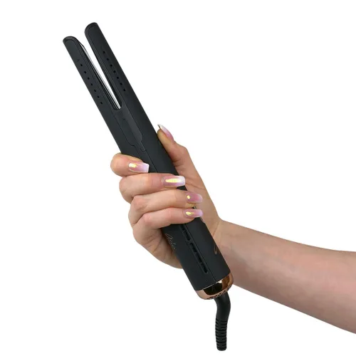Aria Beauty Insta Styler - Rizador de pelo de cerámica – Varita rizadora de doble voltaje – Rizador para rizos sin esfuerzo – Perfecto para viajes –