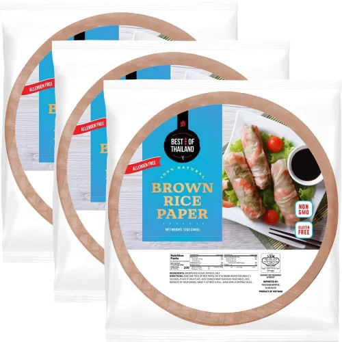 Miniatura 9 de Best of Thailand [Redonda] Envolturas de papel de arroz integral 1 paquete Perfectas para rollitos de primavera frescos y dumplings Sin OGM, sin