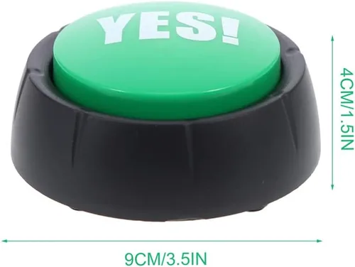 Miniatura 7 de NUOBESTY Botón de sonido de botón de juguete de botón de botón de utilería Juego de broma de fiesta Botones de voz Botón de juguete - Botón verde Sí