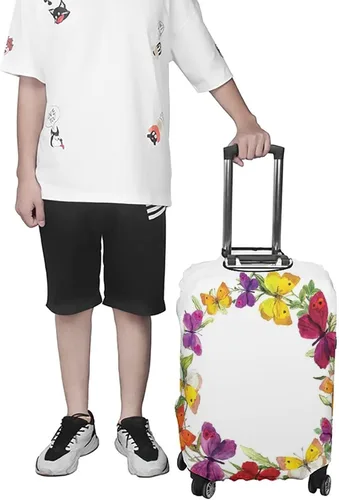 Miniatura 7 de Funda de equipaje de viaje, funda de maleta de viaje con mariposa, mariposa con hierbas, se adapta a equipaje de 30 a 32 pulgadas, lavable, a prueba