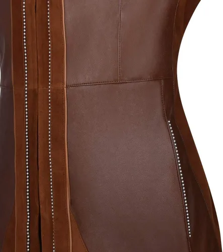 Miniatura 3 de Cuadra Chaleco Western Chic para mujer en piel auténtica