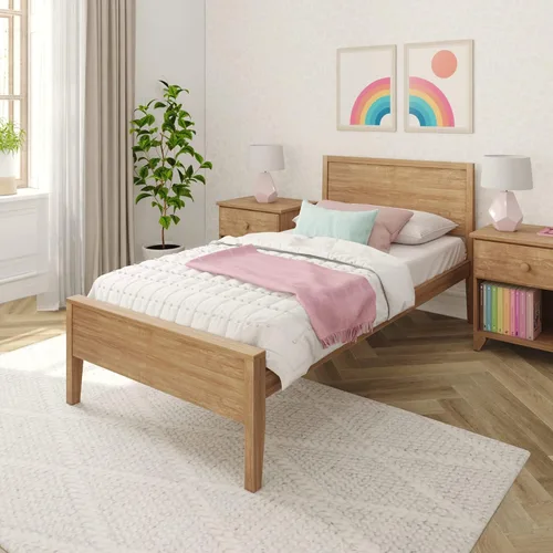 Miniatura 15 de Max & Lily Cama Full, Marco de Cama Full de Madera Maciza con Cabecera de Panel, Cama Full para Niños con Soporte de Listones de Madera, No Necesita