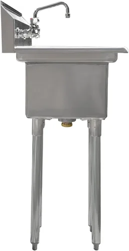 Miniatura 5 de AmGood Fregadero de acero inoxidable para preparación y uso general Acero inoxidable 304 NSF Restaurante, cocina, lavandería, garaje