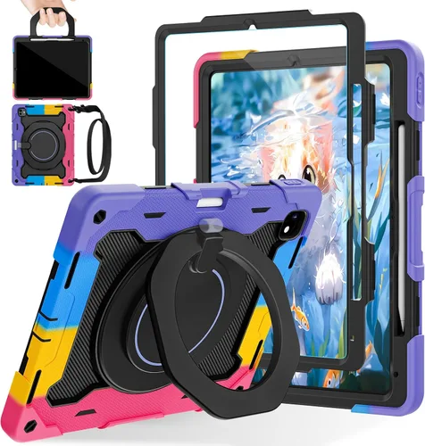 Miniatura 16 de ROISKIN Funda para iPad de 6ª y 5ª generación de 9.7 pulgadas, Pro 9.7, Air 2 con soporte giratorio 360 y correa de mano