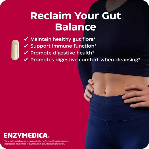 Miniatura 3 de Enzymedica Candidasa, enzimas para un apoyo de limpieza suave para hombres y mujeres, mezclado para la salud intestinal y microbioma con celulasa