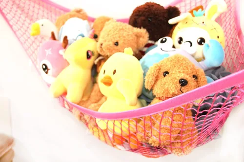Miniatura 3 de Hamaca de juguete de red de animales de peluche, hamaca de oso de peluche, red de almacenamiento de animales de peluche gigante! XWG rosa