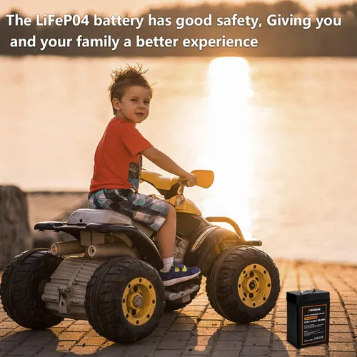 Miniatura 5 de NERMAK Paquete de 2 baterías LiFePO4 de litio de 6 V 4.5 Ah, más de 2000 ciclos, batería recargable de fosfato de hierro y litio para luz