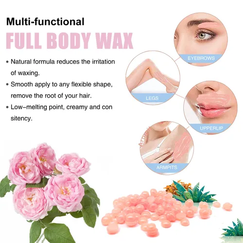 Miniatura 7 de Cuentas de cera de 1.1 libras, cuentas de cera dura para depilación gruesa y piel sensible, funciona en bikini brasileño, axilas, piernas, cara