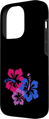 Miniatura 2 de Funda para iPhone 14 Pro Bisexual Bi Pride Sutil Hibiscus Flower Hawaii LGBT LGBTQ